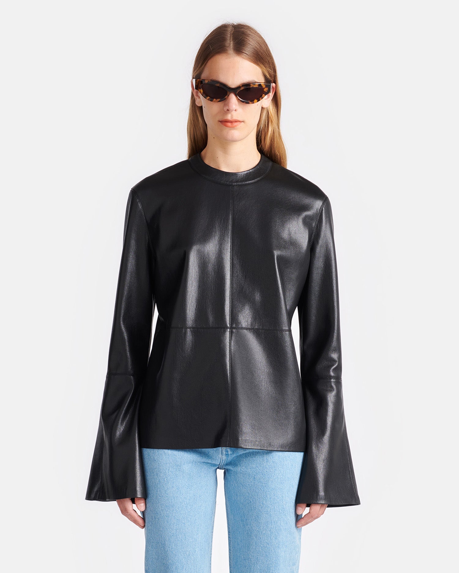 Womens | Bolda Okobor Alt-Leather Top | Black