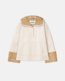 Maso Hooded Bonded Shearling Pullover | Creme/Crayon