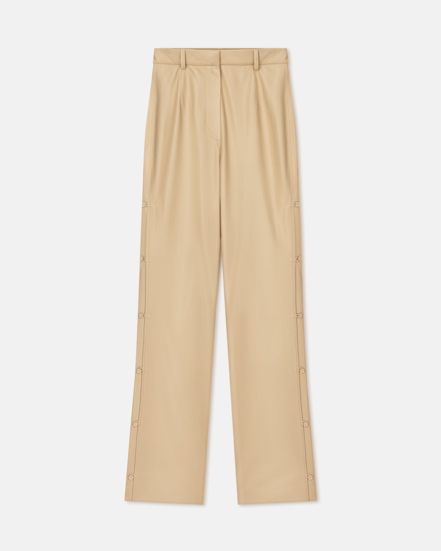 Felina Okobor Alt-Leather Slim-Leg Pants | Almond