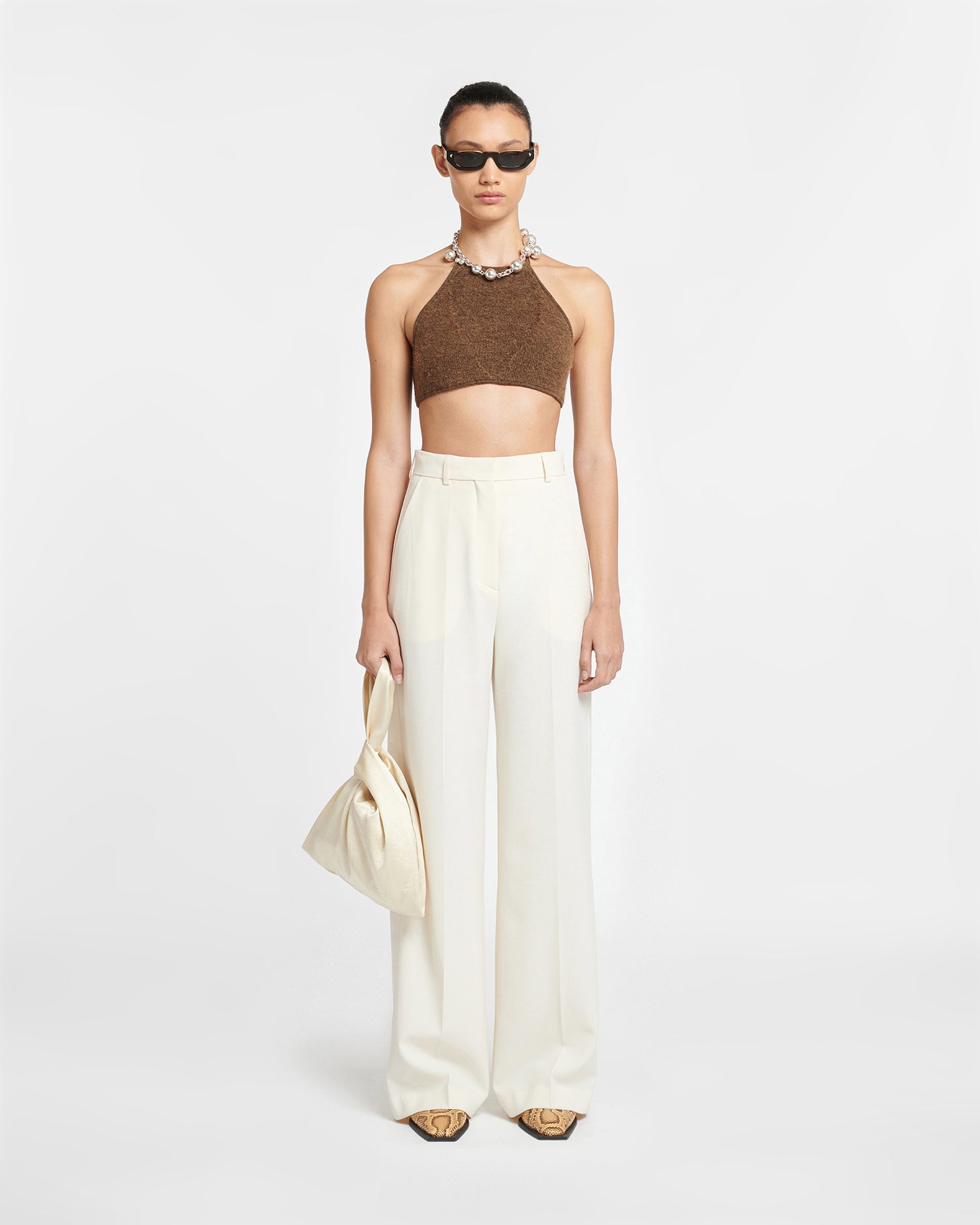 Lanai Tailored Cady Pants | Creme