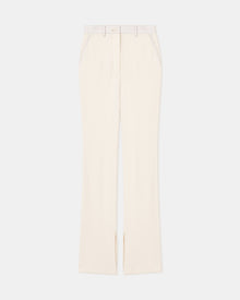 Mykas Leather-Trimmed Ribbed-Jersey Pants | Creme