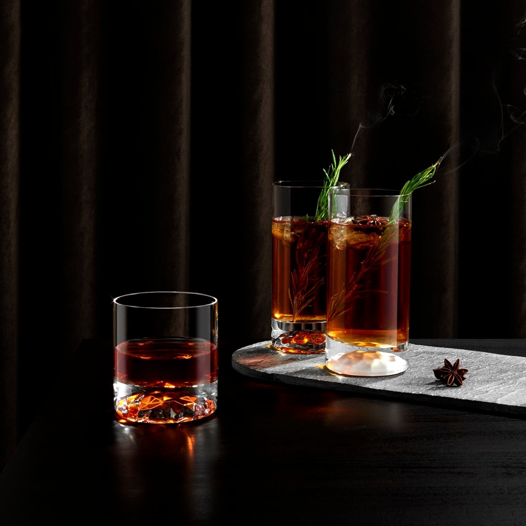 Club Ice High Ball Glasses - Small | Clear Crystal | Set of 4
