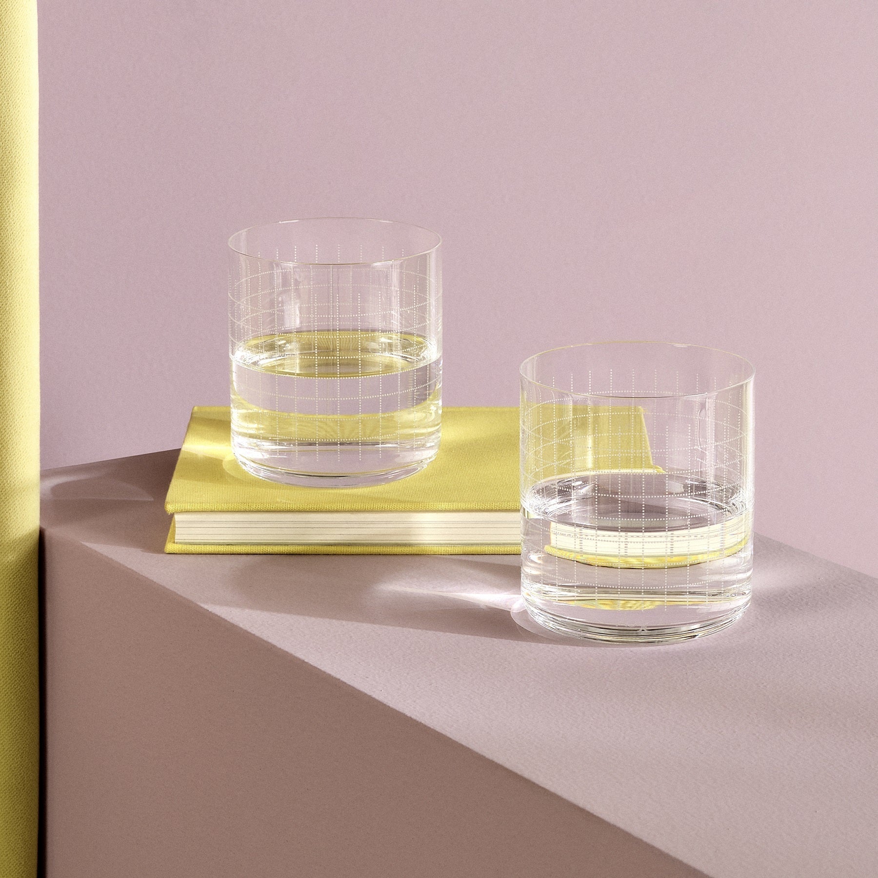 Finesse Grid Whisky Sof Glasses | Clear Crystal | Set of 4