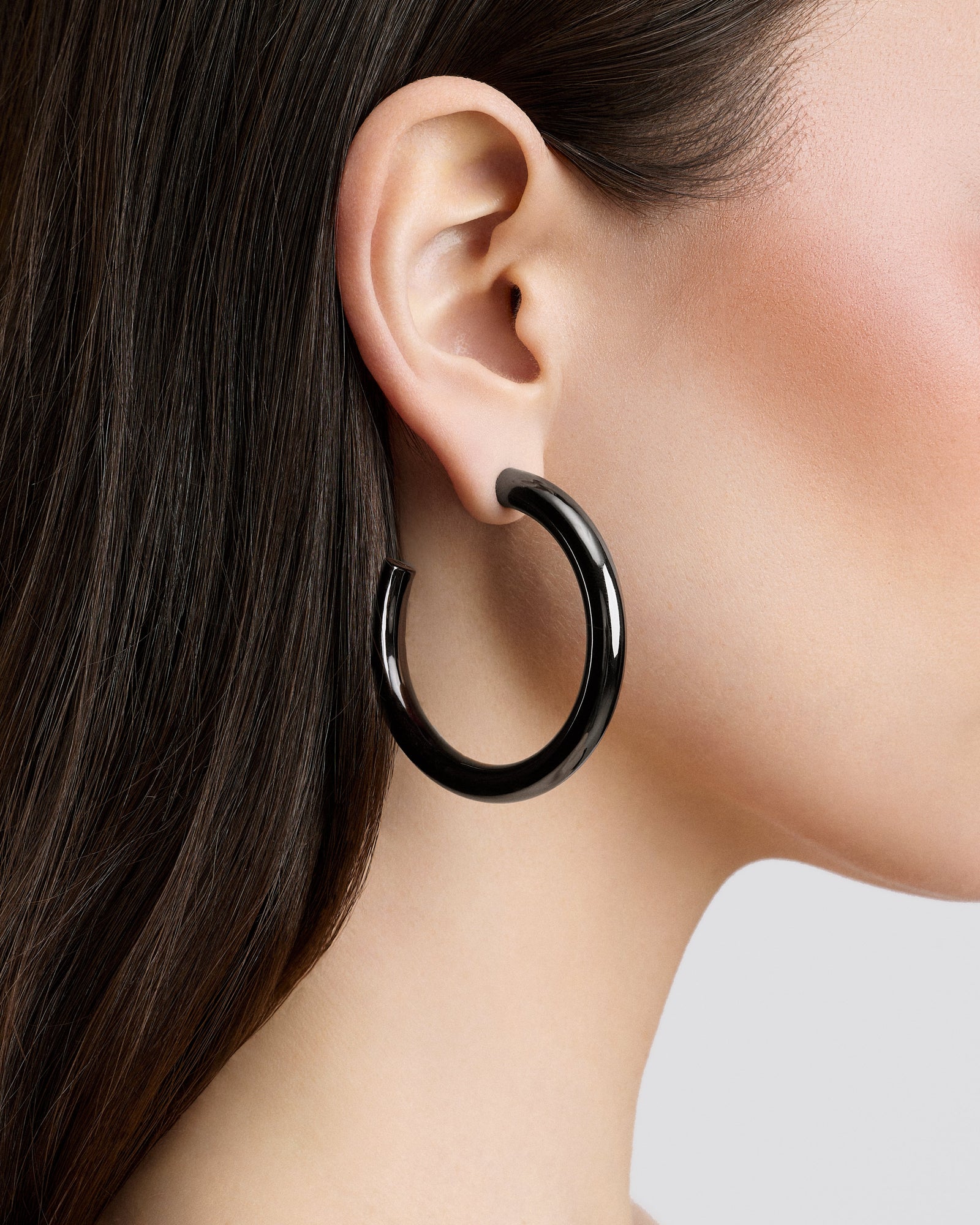 1.5" Natasha Baby Hoops earring - side view | gold hoop earrings