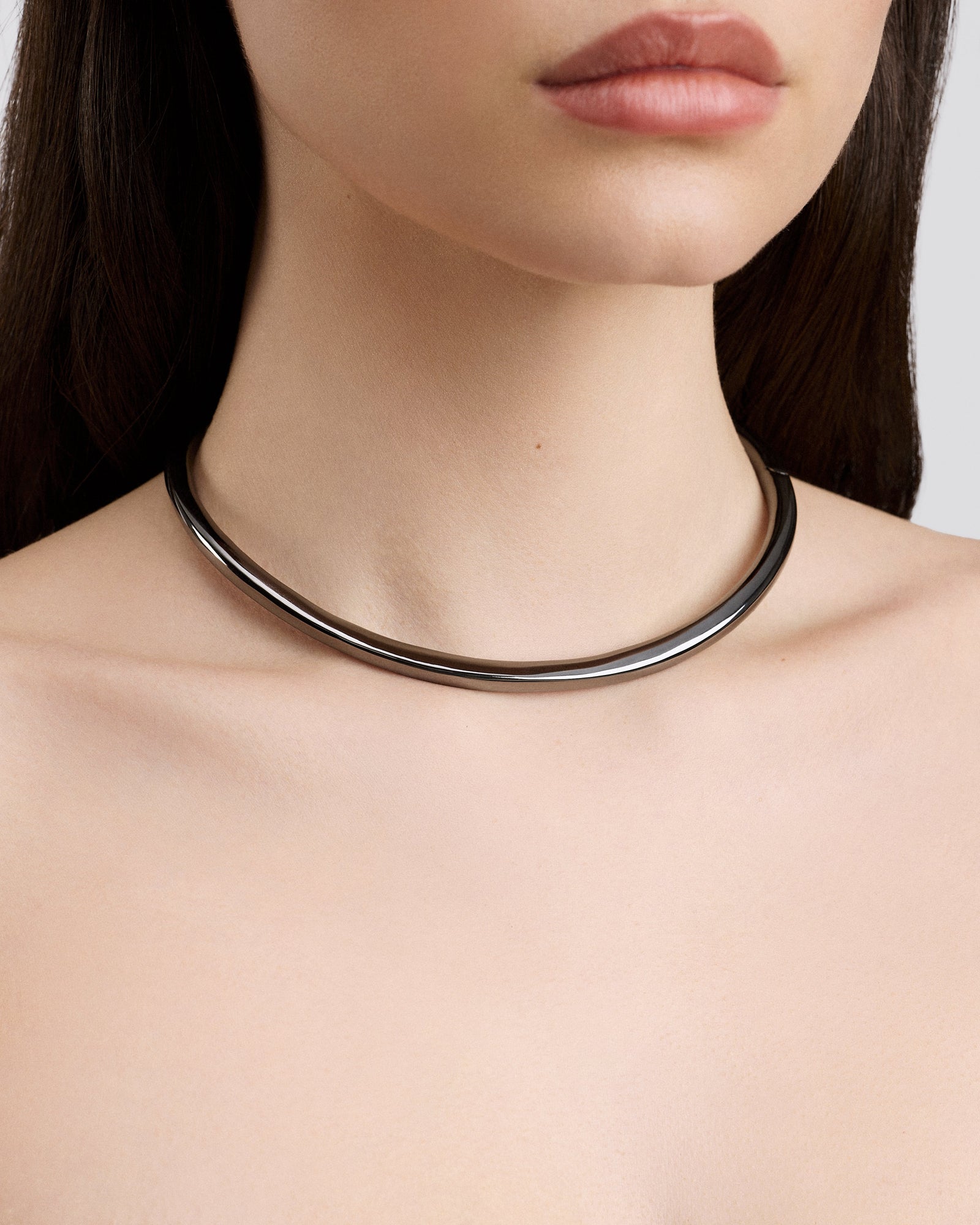 Natasha Choker necklace - styled on model | gold Necklaces