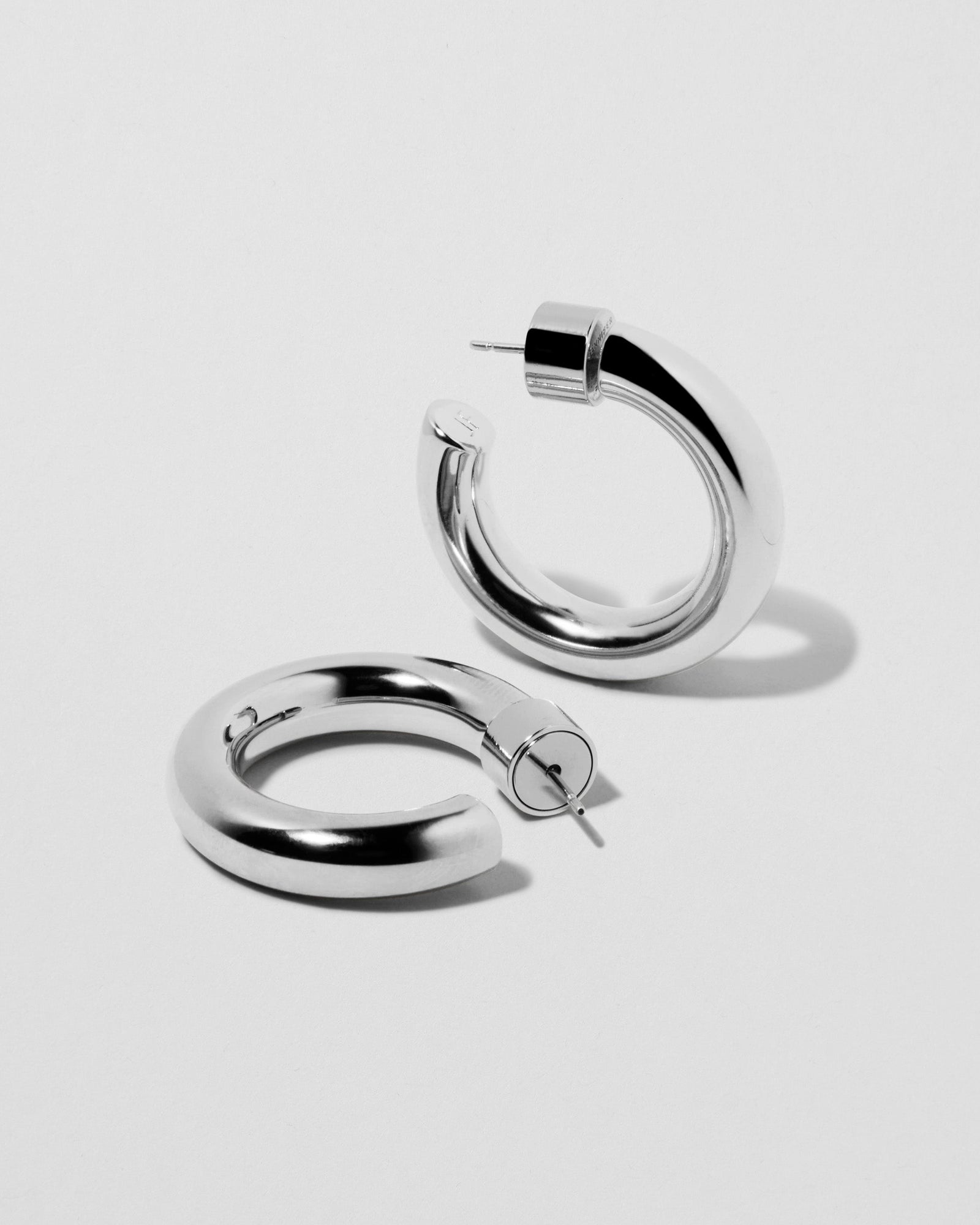 Natasha Huggies earring - back view | gold huggie earrings