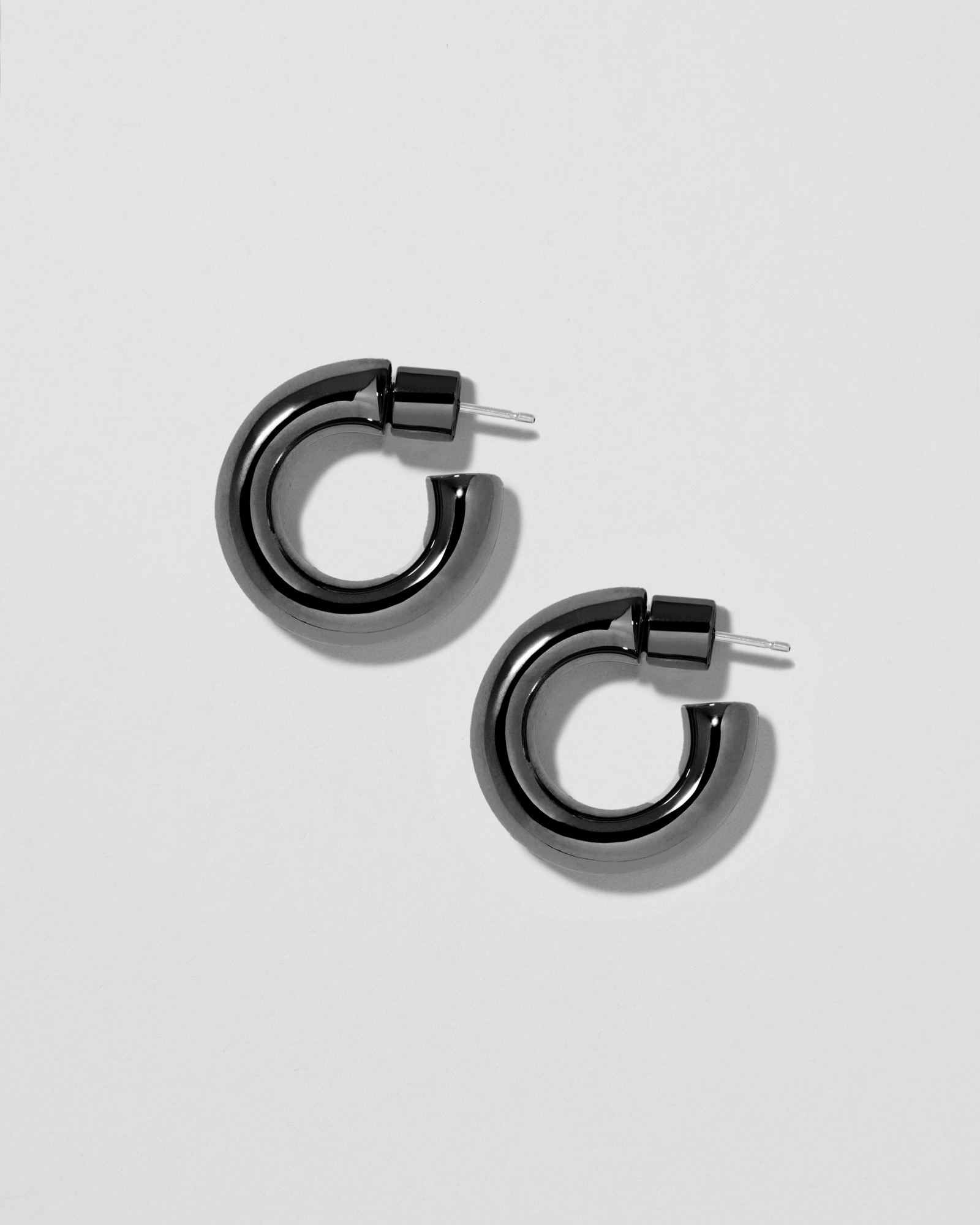 Natasha Micro Huggies earring - front view | gold huggie earrings