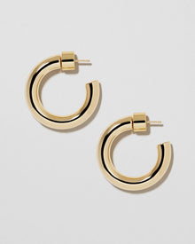 Natasha Huggies earring - front view | gold huggie earrings
