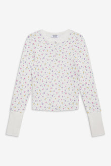 Nate Long Sleeve Shirt in Floral White Picnic Blanket Print