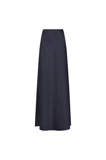 satin maxi skirt navy