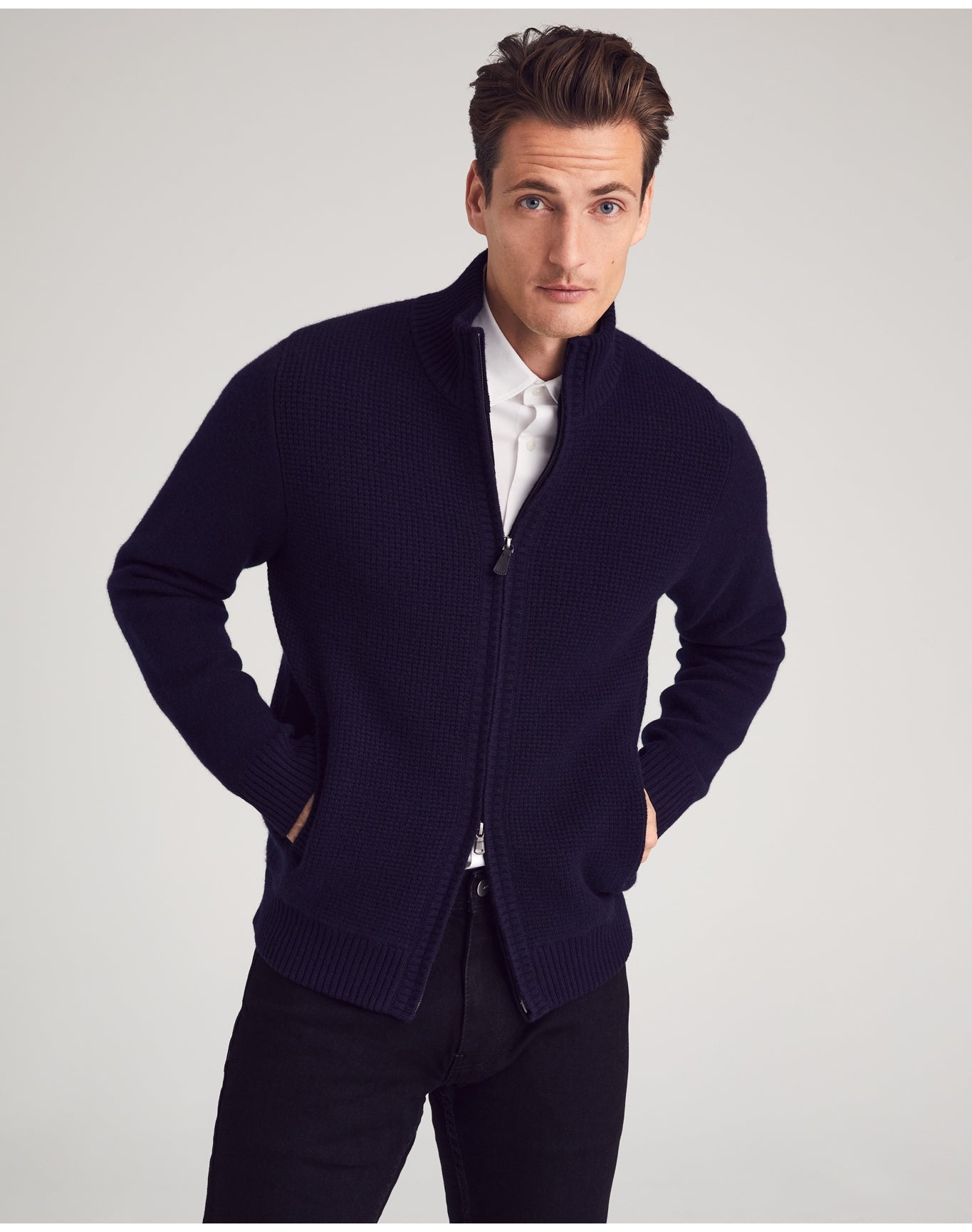 Nomad1942 | Men | Amsterdam Zip Sweater | Twilight