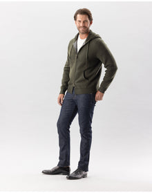 Nomad1942 | Men | Columbus Cashmere Hoodie Jacket | Olive