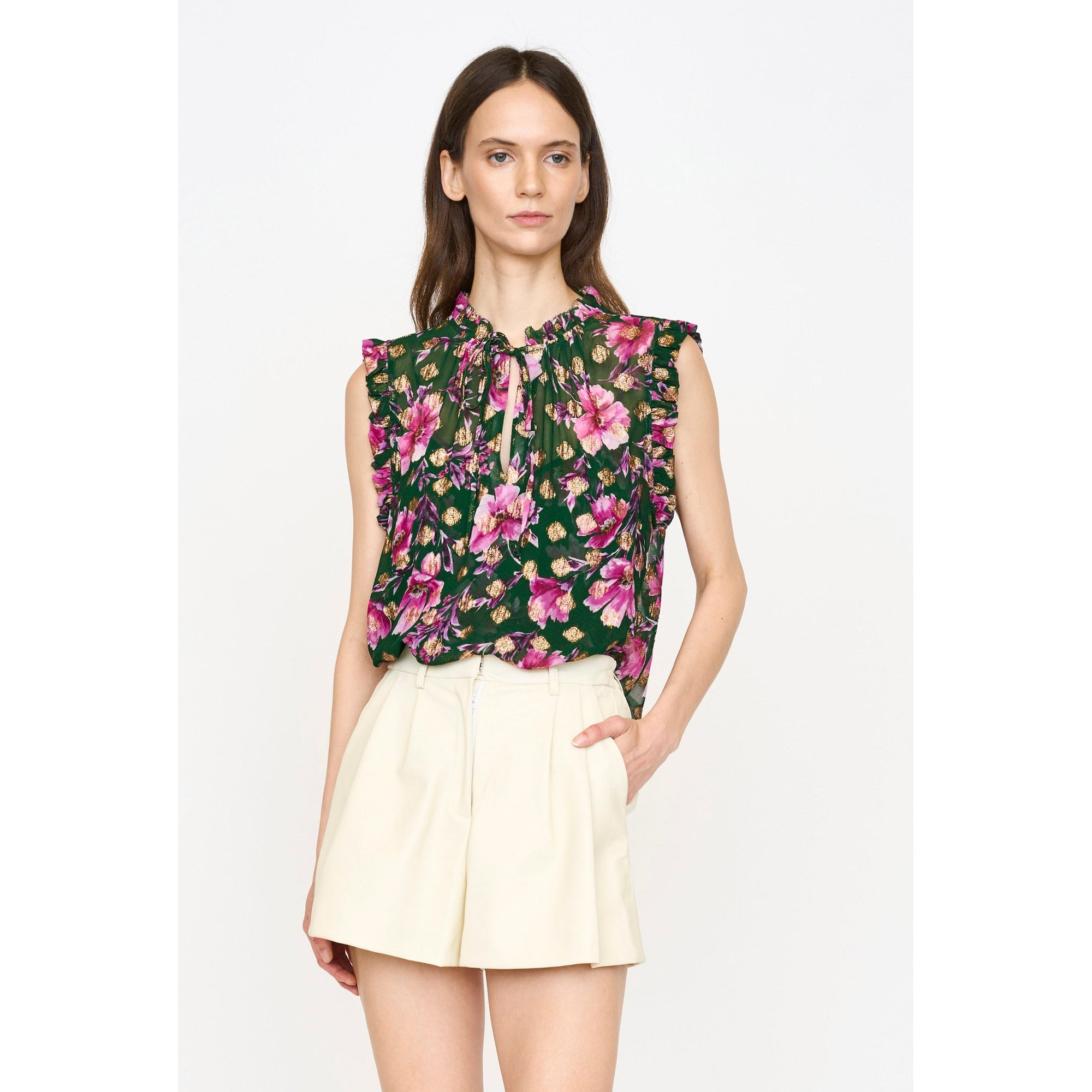 Nora Top | Pink Poinsettia