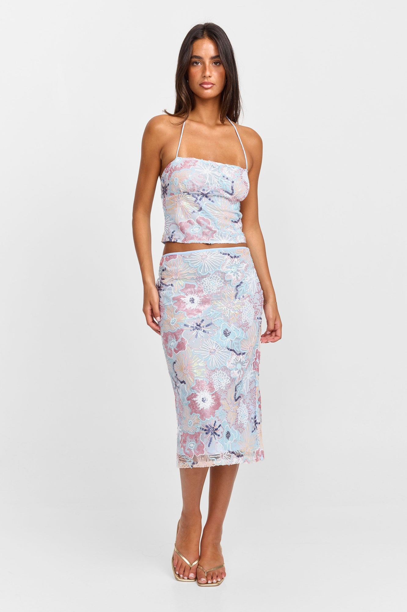 Atlas Midi Skirt | Sequin