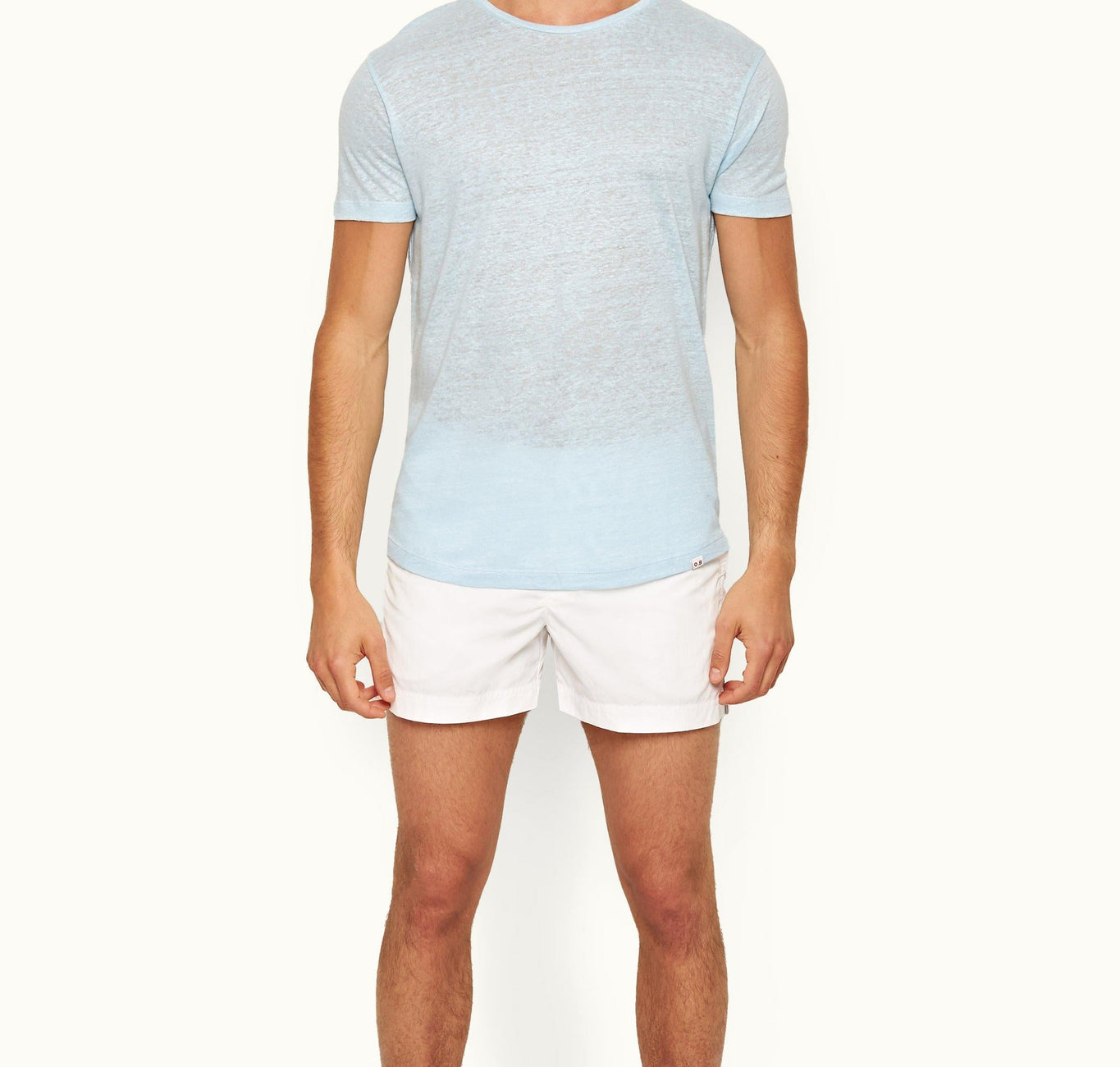 OB-T Linen Tailored Fit Crewneck Linen T-Shirt | Island Sky