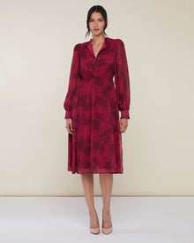 [Burgundy Floral] - Model