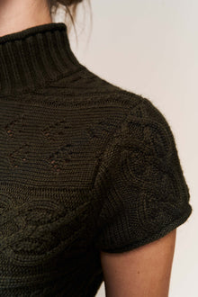 Womens | Vivienne Short Sleeve Turtleneck | Dark Olive
