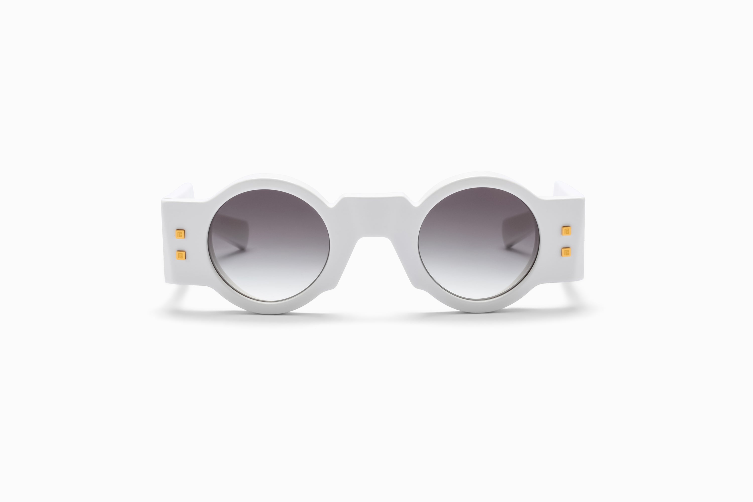 Unisex | Olivier Sunglass | White - Gold | Dark Grey Gradient