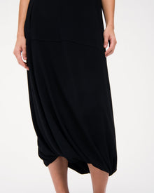 Another Tomorrow One Shoulder Bubble Sheath in Black – Crêpe