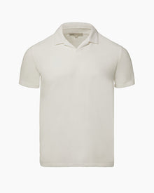 Mens | Towel Terry Johnny Collar Polo | White