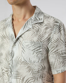 Mens | Air Linen Convertible Vacation Shirt | White/Light Olive