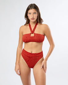 Womens | Poppy Bikini Top | Dark Red