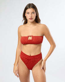 Womens | Poppy Bikini Top | Dark Red