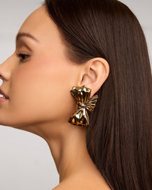 Bow Earring - styled on model | 18k gold earrings