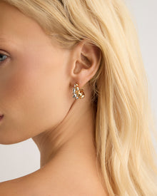 Double Murphy Micro Huggies earring - close-up detail | gold hoop earrings