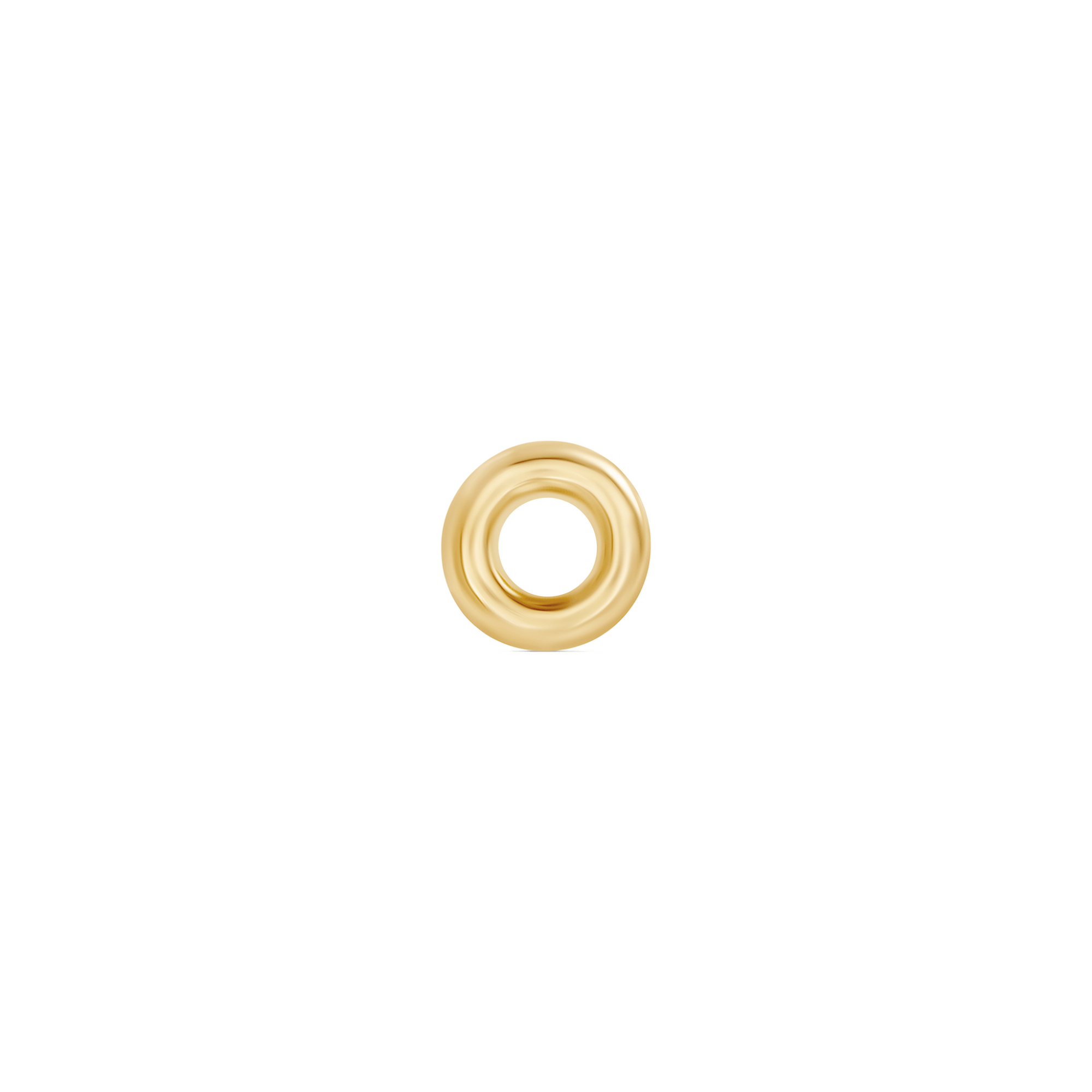 Open Circle Piercing Earring | 14K Yellow Gold