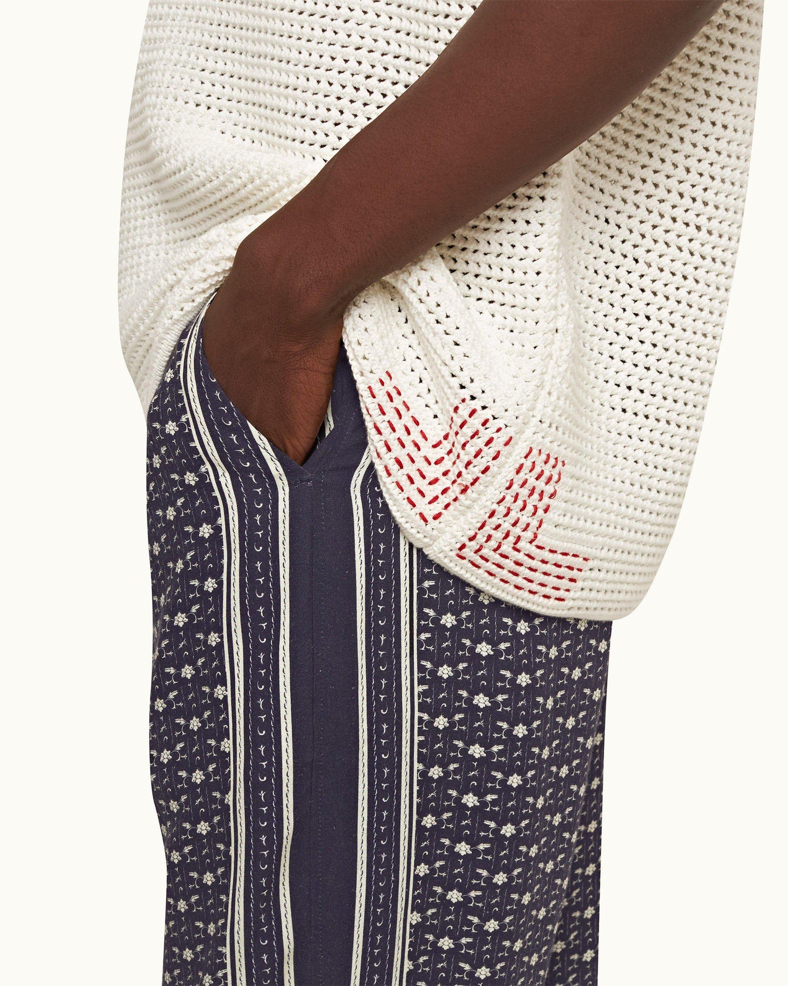 Dark Sapphire/Sea Mist Bandana Relaxed Fit Cotton Poplin Lounge Pants | Dark Sapphire/Sea Mist