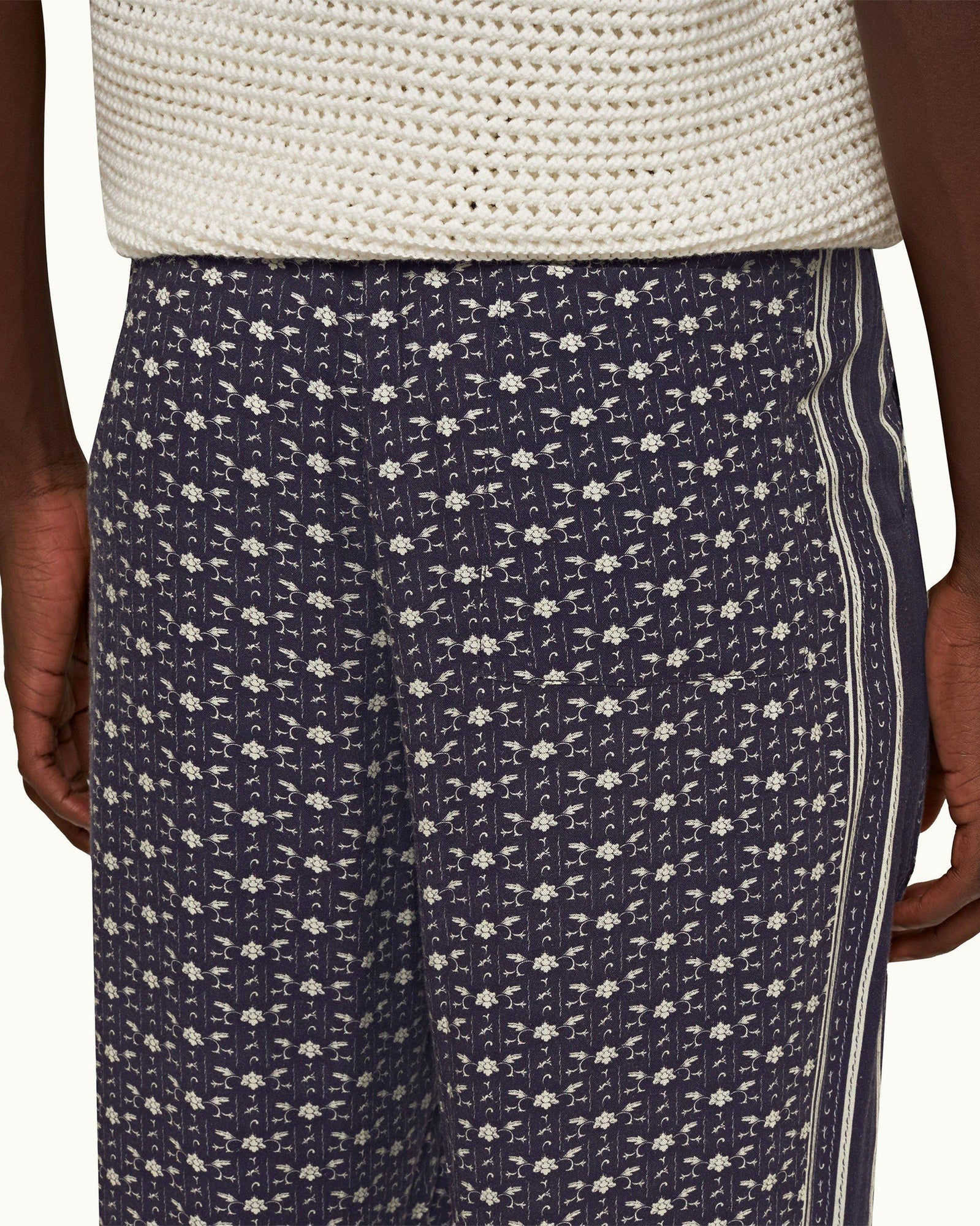 Dark Sapphire/Sea Mist Bandana Relaxed Fit Cotton Poplin Lounge Pants | Dark Sapphire/Sea Mist