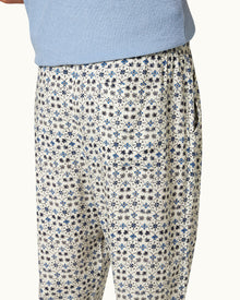 Fiore Print Relaxed Fit Lounge Trousers In Cashew Colour | Cashew