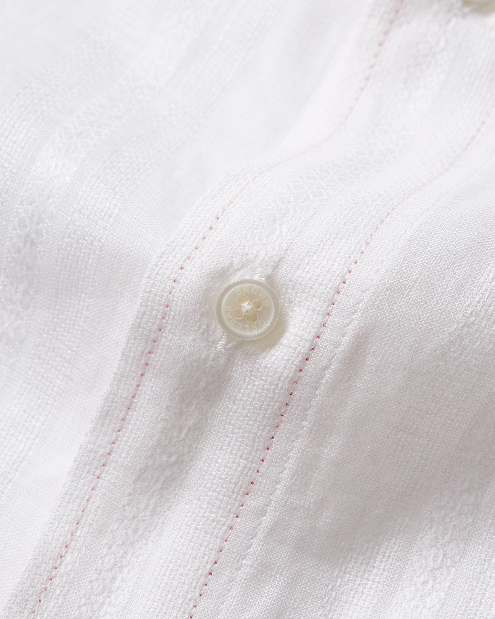 Tonal Waffle Stripe Linen Resort Overshirt Woven In Italy in White colour | White