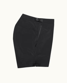 Black Mid-Length Bonded Swim Shorts | Black