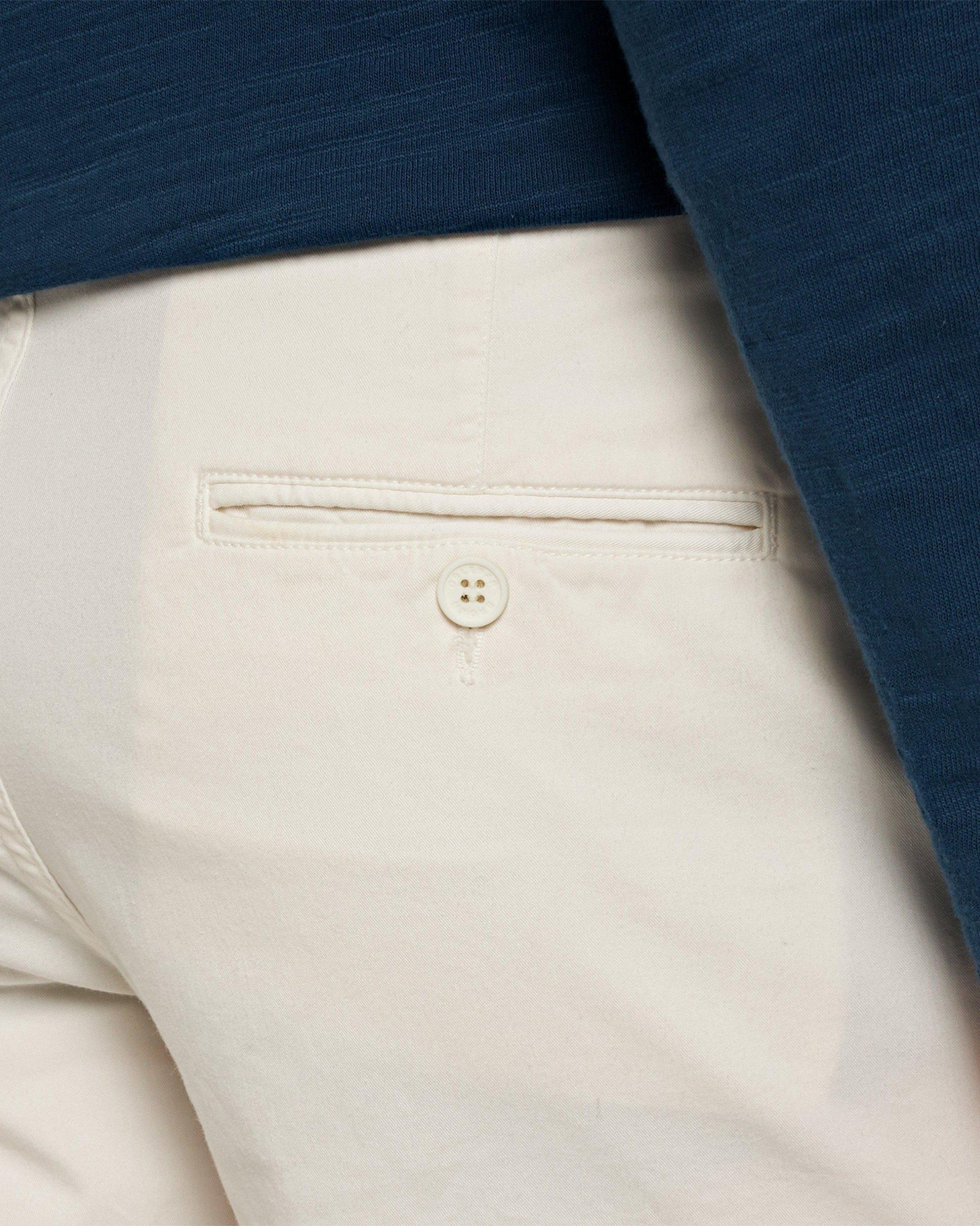 Bulldog Cotton Twill White Sand Mid-Length Cotton Twill Shorts | White Sand