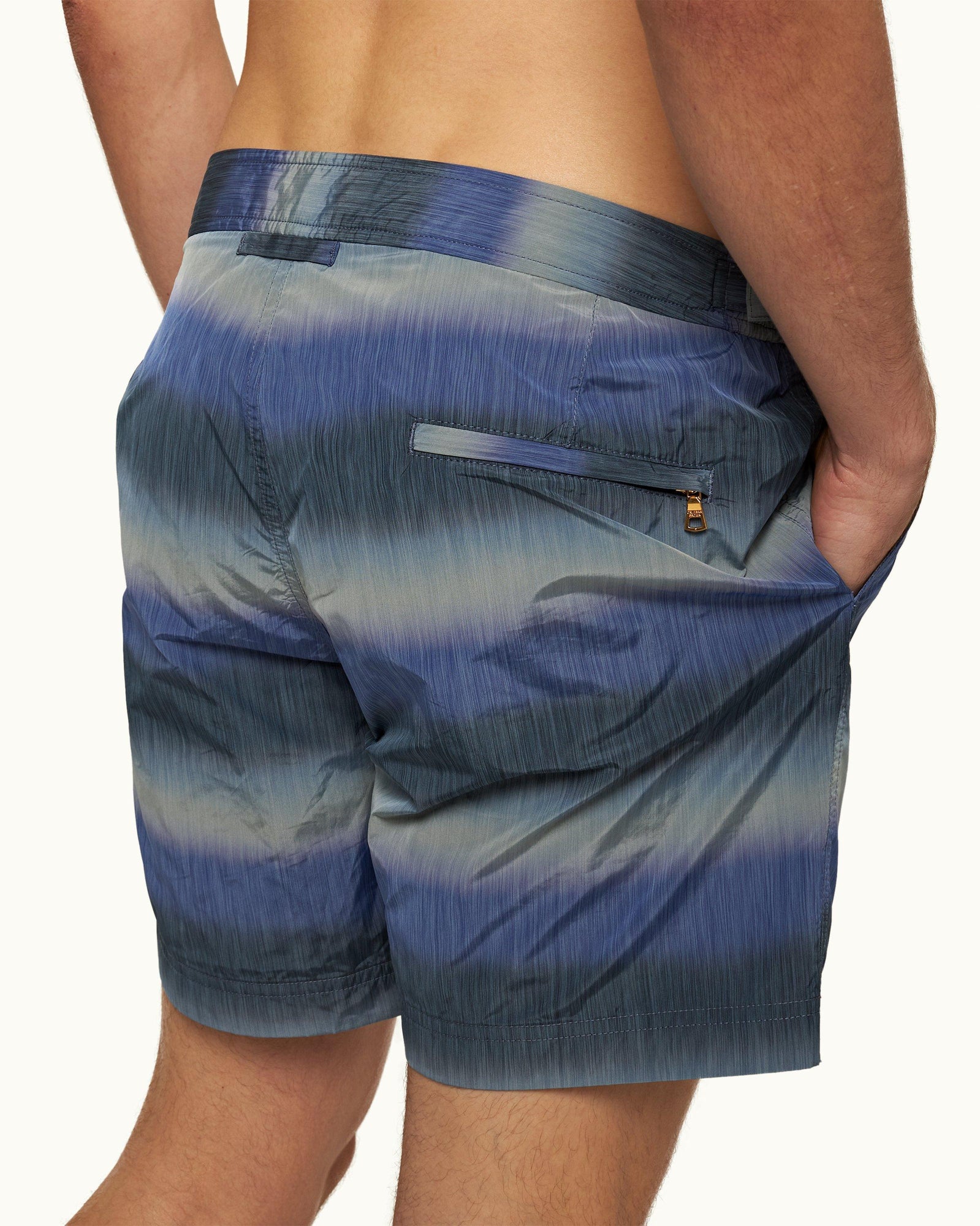 Mid-Length Swim Shorts In Night Iris Blue Fade | Night Iris