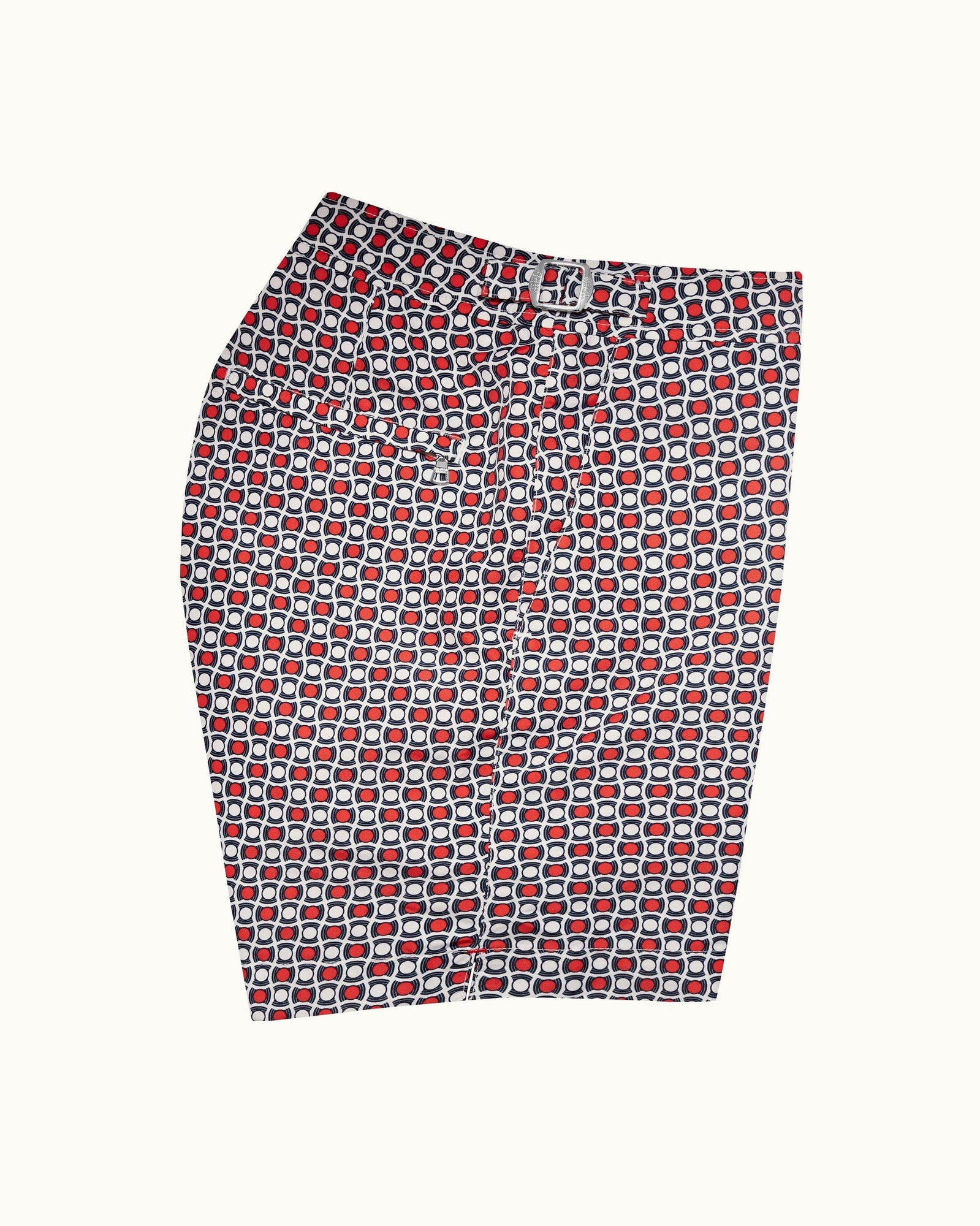 Vermillion Geo Tela Mid-Length Swim Shorts | Vermillion