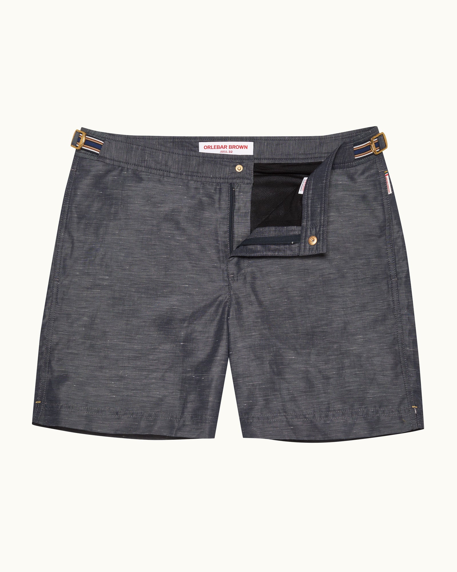 Men | Bulldog Linen Swim Boxer | River Blue/Stripe