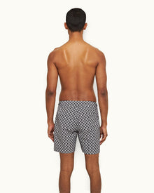 Bulldog Navy/White Otaru Mid-Length Swim Shorts | Navy/ White