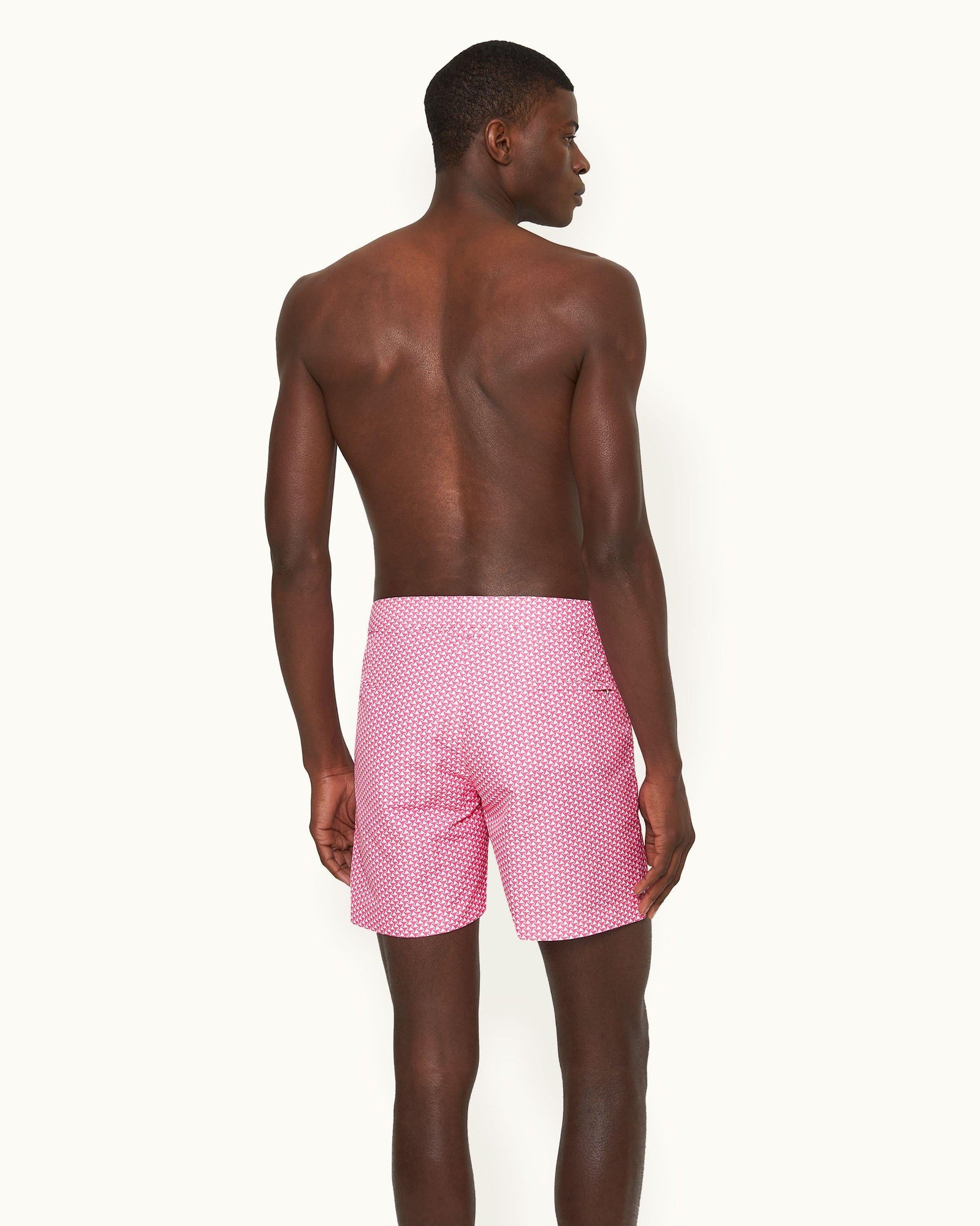 Pax Print Mid-Length Swim Shorts Woven In France in Wham colour | Wham