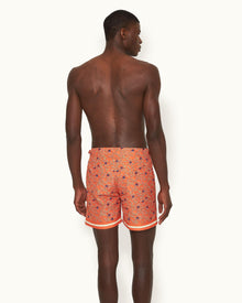 Wonder Full Print Mid-Length Swim Shorts Woven In France in Havana Sun colour | Havana Sun