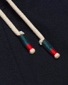 Night Iris Relaxed Fit Drawcord Cotton-Linen Trousers | Night Iris