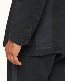 Shadow Relaxed Fit Unstructured Cotton-Linen Blazer | Shadow