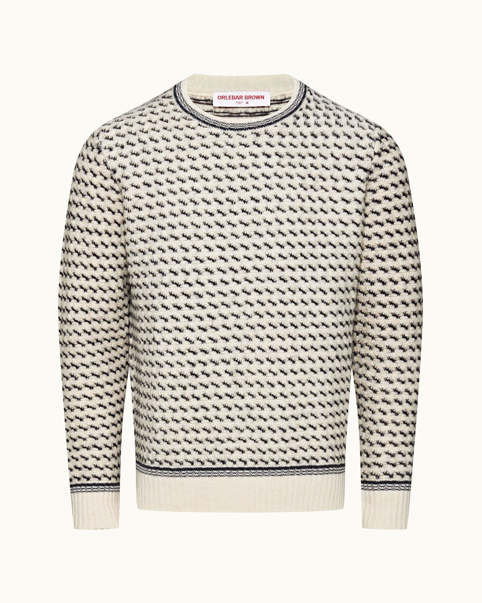 Corrin Azul Blue/Cashew Relaxed Fit Crewneck Mixed Knit Jumper | Azul Blue/Cashew