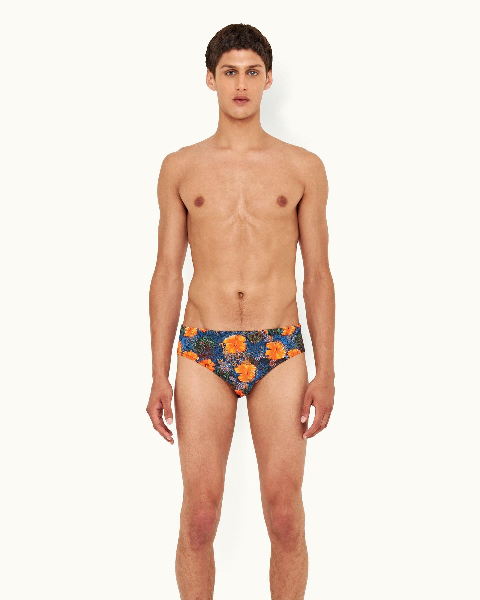 Multi Club Tropicana Print Tailored Fit Swim Briefs | Multi