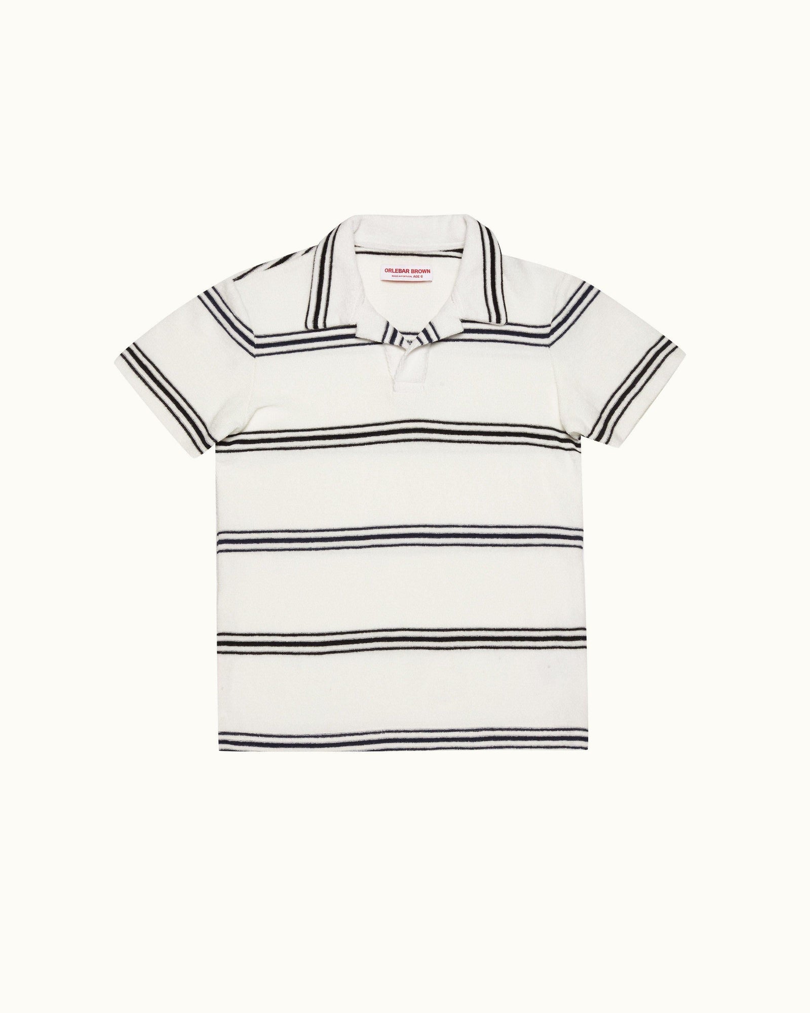 Kids | White Sand/Night Iris Classic Twin Stripe Resort Polo Shirt | White Sand/Night Iris