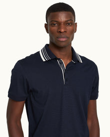 Men | Dominic Stripe Polo | Night Iris