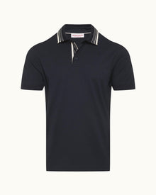 Men | Dominic Stripe Polo | Night Iris