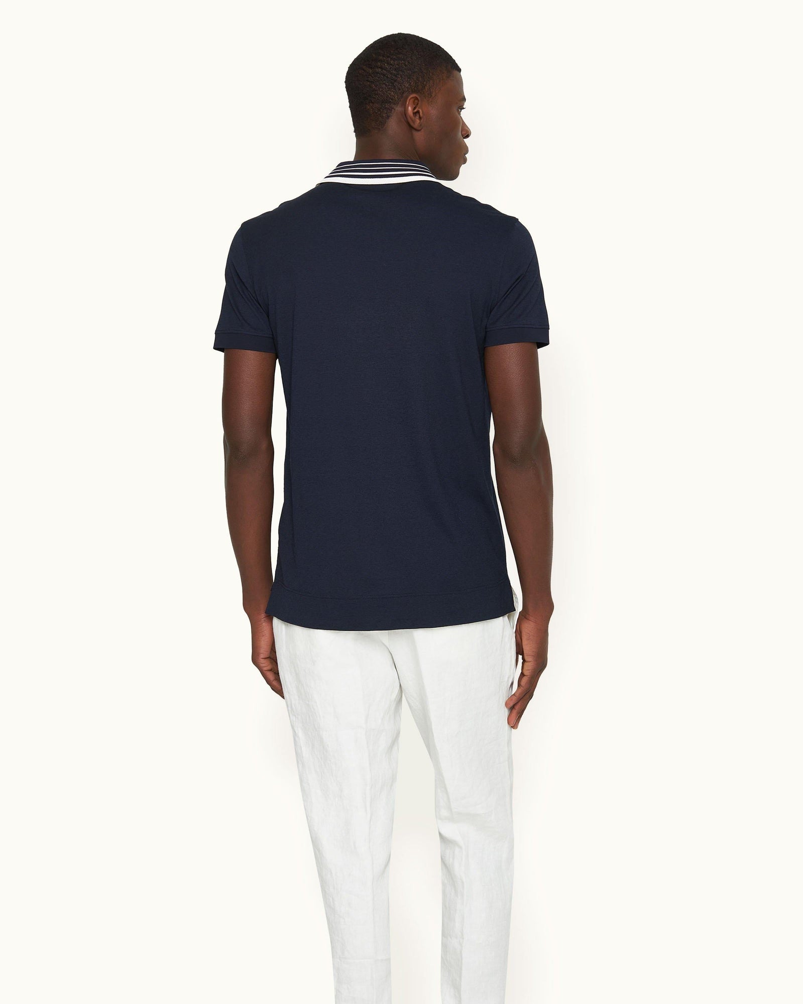 Men | Dominic Stripe Polo | Night Iris
